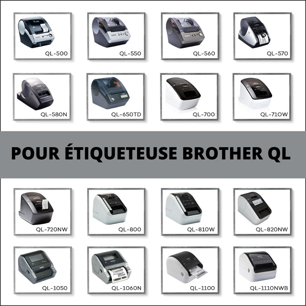 Pack de 5 Rouleau d'étiquette compatible BROTHER DK-11201 étiquettes d'adresse 29mm x 90mm